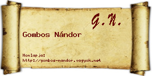 Gombos Nándor névjegykártya